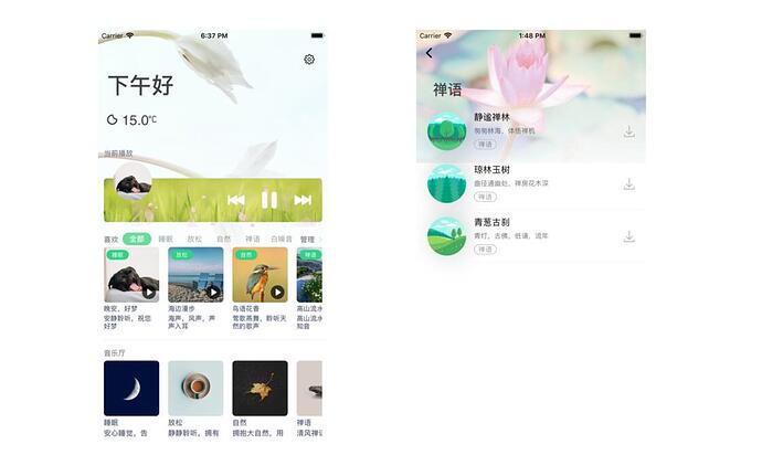 简约的设计，细化的音乐分类