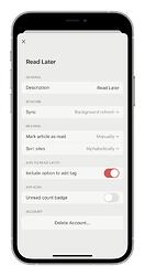 云端添加Read Later设定界面