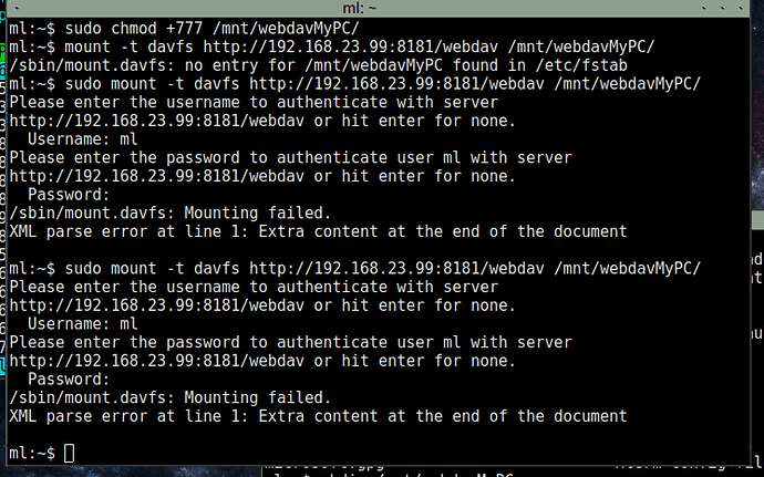 mount webdav ERRor
