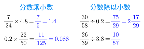 分数乘除小数-例题