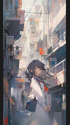 Tal_Impressionist_painting_girl_big_eyes_school_uniform_downtow_d86baef4-0ac8-4f89-95f9-1b2f68484434